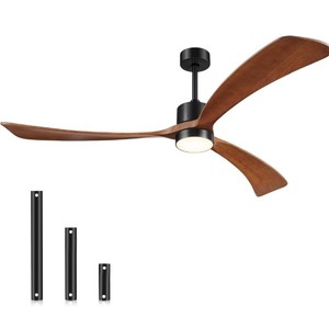 lot 59 image: 72 IndoorOutdoor Ceiling Fan with Lights -Black & Walnut