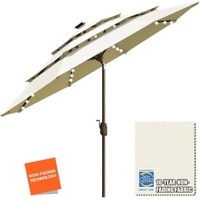 lot 101 image: 3-Tier 9 LED Patio Umbrella