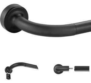 lot 119 image: Matte Black Curved Curtain Rod 84x144