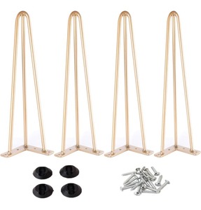 lot 147 image: 4 22 Hairpin Table Legs -Gold