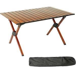 lot 158 image: Rock Cloud Folding Camping Table - Wood Grain