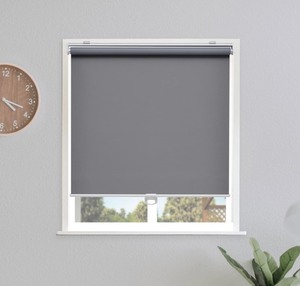 lot 163 image: Cordless Blackout Roller Shades - 58 x 72 - Gray
