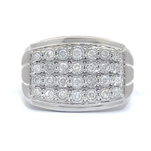 Mens 0.50 Carat Natural Diamond Four-Row Ring