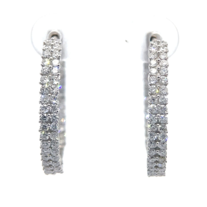 1.50 Carat Diamond Double-Row Inside-Out Hoop Earrings $2,999 Retail