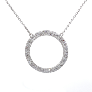 1 Carat Diamond Double Halo Eternity Circle Necklace $2,499 Retail