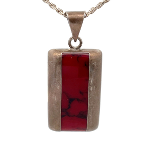 Large Taxco Red Jasper Pendant