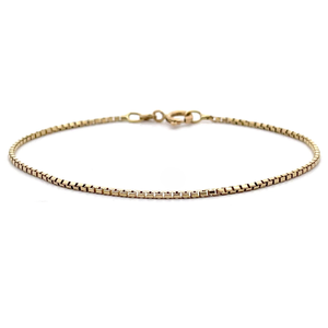 Slim Box Link Bracelet in 14k Yellow Gold