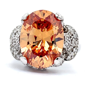 Designer Joseph Esposito Orange-Yellow Gemstone Ring