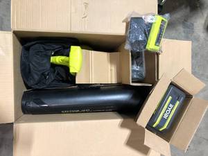 RYOBI 40V Vac Attack Cordless Leaf VacuumMulcher with 5.0 Ah Battery and Charger   Customer Returns See Pictures