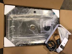 Glacier Bay 33 in. Drop-In Single Bowl 20 Gauge Stainless Steel Kitchen Sink with Pull-Out Faucet   Customer Returns See Pictures