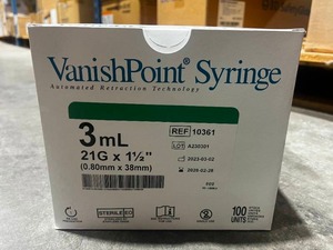lot 46 image: VanishPoint Syringe 3mL Lot of 1 box