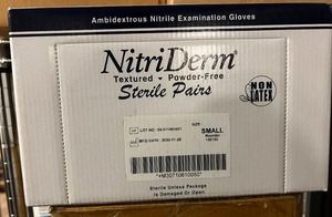 lot 30 image: NitriDerm Sterile Examination Gloves Lot of 1