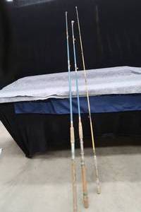 lot 87 image: 3 VINTAGE FISHING RODS