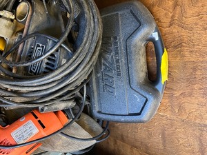 Medicine cabinet, sander, drill, misc tools