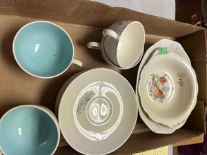 Dish lot and wood containers