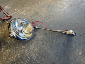 Coal shovel, spot light, tool belt. misc