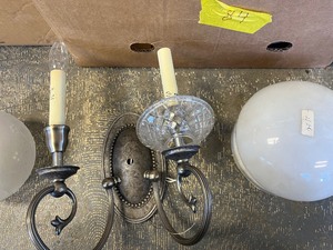 Griswold pan, lights, training wheels, misc