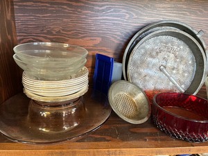 Pyrex casseroles and lot of misc