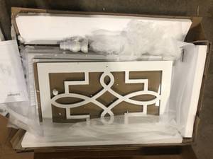 White Wooden Wine Cabinet, Sideboard, Storage Cabinet, Bookcase with Tempered Glass Doors And 2 Shelves  Customer Returns See Pictures
