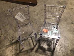 Lot of 2 Flash Furniture Clear Resin Kids Side Chair Customer Returns See Pictures