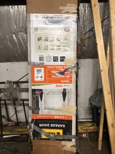 Clopay Classic Steel Short Panel 9 ft x 7 ft Non-Insulated White Garage Door without Windows Damaged  Customer Returns See Pictures