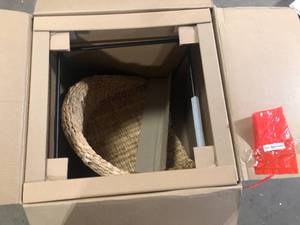 StyleWell Natural Woven Hyacinth Counter Stool with Low Back   Customer Returns See Pictures