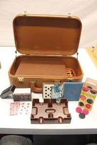 lot 59 image: Poker and Multiple Game Set in Original Wooden Box