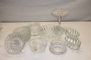 lot 129 image: Lot of 12 Assorted Crystal Dishes