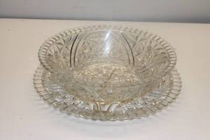lot 138 image: Crystal Serving Plate and Bowl