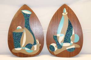lot 145 image: Set of 2 MCM Wall Decor