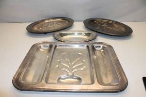 lot 162 image: Lot of 4 Silver-plate Serving Trays