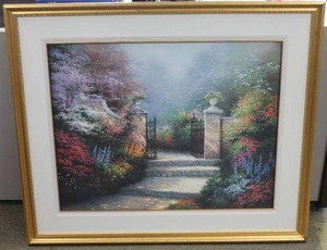 lot 164 image: Thomas Kinkade Victorian Garden Framed Painting