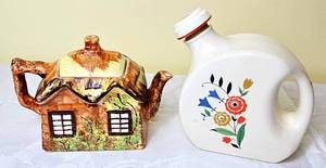 lot 25 image: Vintage Price Kensington Cottageware 845007 and Universal Cambridge Pottery Pitcher