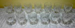 lot 51 image: Vintage Waterford Crystal Boyne Goblets - 13 pieces  5.25 Tall