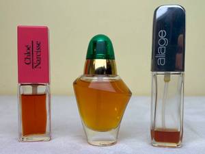 lot 161 image: Chloe Narcisse Eau de Parfum .38 fl oz, Aliage Sport Fragrance Spray .45 fl oz and Volupte Oscar de la Renta Eau De Toilette 30 ml