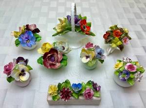lot 177 image: Royal Adderley Bone China Floral Bouquets - 8 Pieces