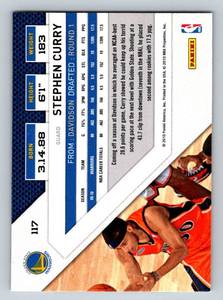 lot 107A image: Steph Curry 2nd Year 2010-2011 Panini Threads #117 Basketball Card