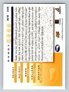 lot 113A image: Randy Moss RC 1998 Score #235 Rookie Minnesota Vikings Football Card