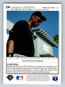 lot 25B image: Michael Jordan RC Special Edition 1994 Upper Deck Collectors Choice #238 Rookie Baseball Card