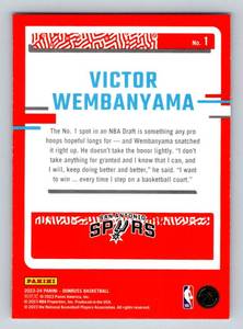 lot 5F image: Victor Wembanyama RC 2023-24 Donruss The Rookies #1 Basketball Card