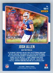lot 6F image: Josh Allen RC 2018 Donruss Rookie Gridiron Kings #RGK Football Card