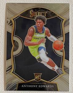 lot 14A image: Anthony Edwards RC 2020-21 Select Concourse #61 Rookie Minnesota Timberwolves Basketball Card