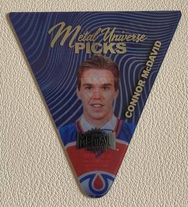 lot 17A image: Connor McDavid Die Cut 2021-22 Metal Universe Picks #P-1 Hockey Card
