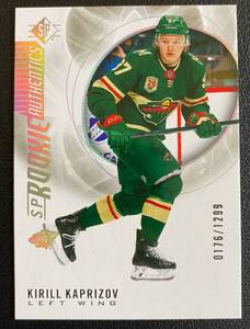 lot 19A image: Kirill Kaprizov RC 1761299 2020-21 SP Hockey #129 Minnesota Wild Rookie Card