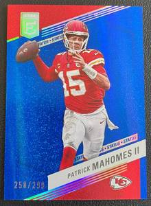 lot 34A image: Patrick Mahomes II Blue Foil Numbered 258299 2023 Donruss Elite #83 Football Card
