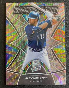 lot 37A image: Alex Kiriloff Numbered 19 RC Wave Refractor Prizm 2021 Spectra Rookie Aura #RA-13 Rare Minnesota Twind Rookie Card