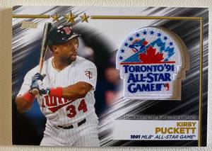 lot 57A image: Kirby Puckett 1991 Toronto All-Star Game Patch 2022 Topps #ASA-KP Minnesota Twins Baseball Card