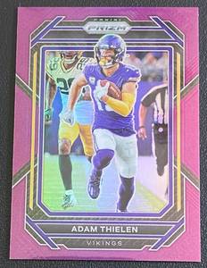 lot 58A image: Adam Thielen Numbered 008125 Color Match Prizm 2022 #189 Minnesota Vikings Football Card
