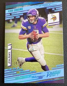 lot 69A image: Kirk Cousins Numbered 1025 Blue SP 2021 Prestige #159 Rare Minnesota Vikings Football Card