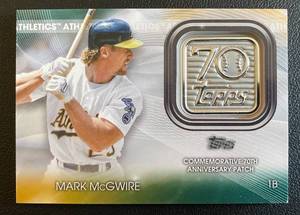 lot 75A image: Mark McGwire Topps Commemorative 70th Anniversary Patch 2021 #T70P-MM Baseball Card